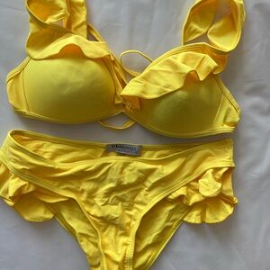 MARINA Yellow Ruffle Bikini Set